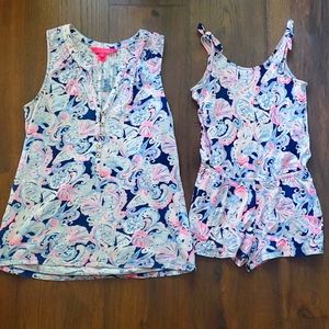 Mommy and me lilly pulitzer shirt/romper
